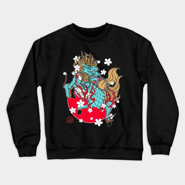 Kirin, the legendary horse of Japan Crewneck Sweatshirt by Ukiyograph